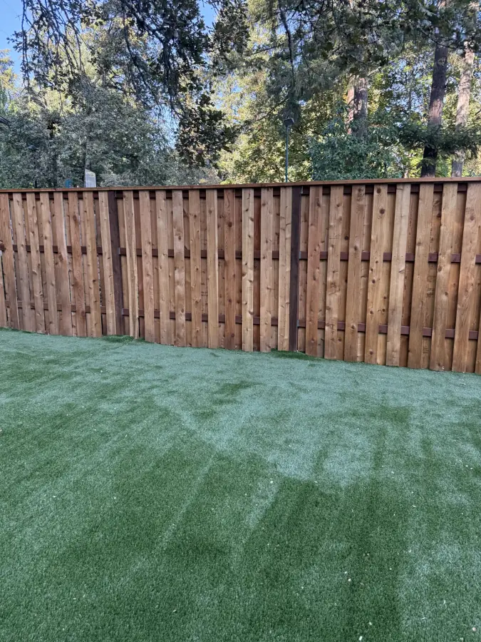 Western Red Cedar Privacy Fence & Turf Lawn